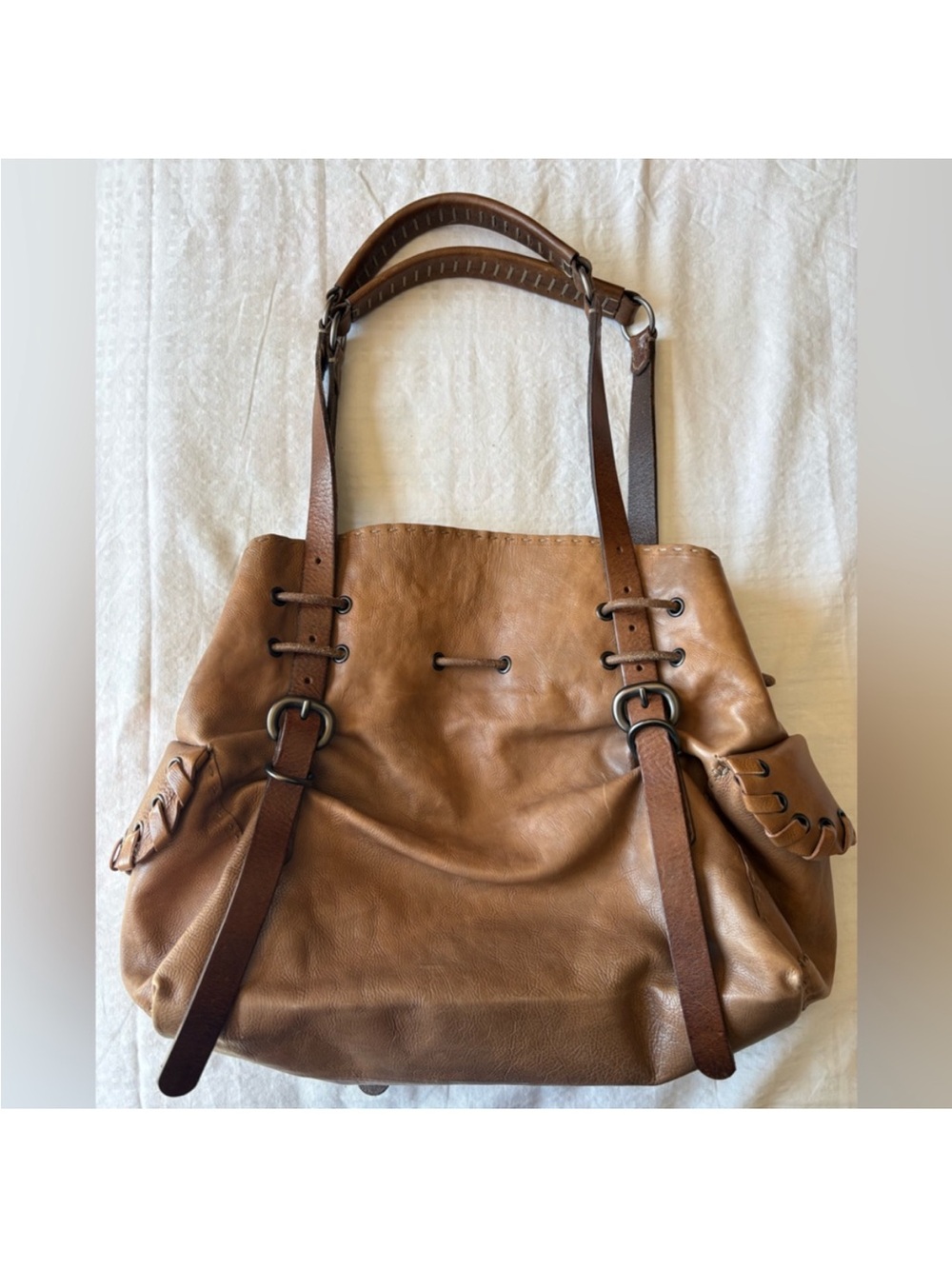 Henry Cuir - One of a Kind - Brown Leather Shoulder Bag - Picture 2 of 11